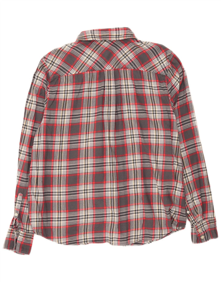 J. CREW Womens Flannel Shirt UK 16 Large Grey Check Cotton