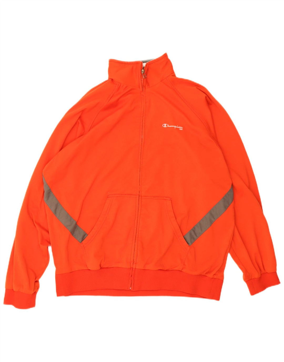 Champion Mens Tracksuit Top Jacket 2XL Orange Colourblock Polyester