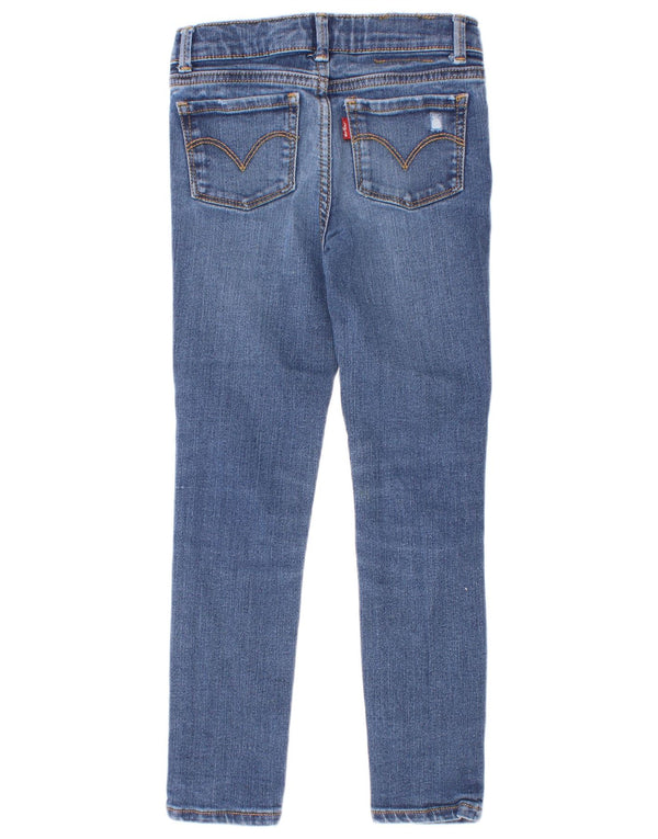 Levi's Girls 710 Distressed Super Skinny Jeans 6-7 år W22 L20 Blå