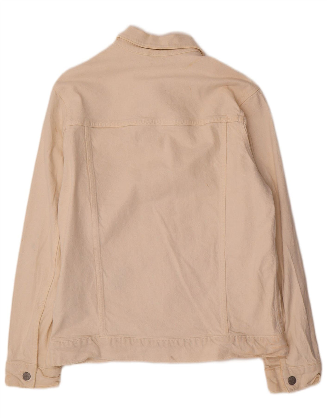 Zara Mens Denim Jacket UK 38 Medium Beige Lyocell