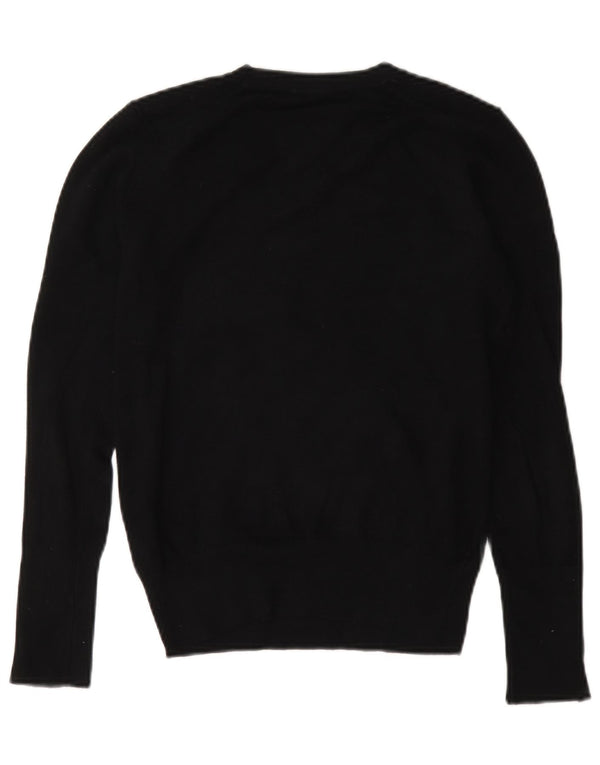 Zara Womens Crew Neck Jumper Sweater UK 14 Medium Black Viscose