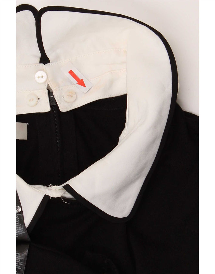 Hobbs Dame Bluse Top UK 18 XL Sort Bomuld