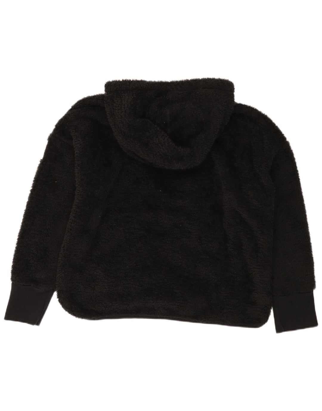 Calvin Klein Womens Hooded Oversized Fleece Jacket UK 18 XL Black Polyester