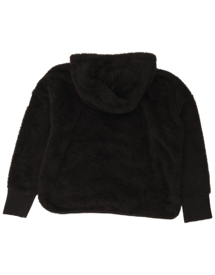 Calvin Klein Womens Hooded Oversized Fleece Jacket UK 18 XL Black Polyester