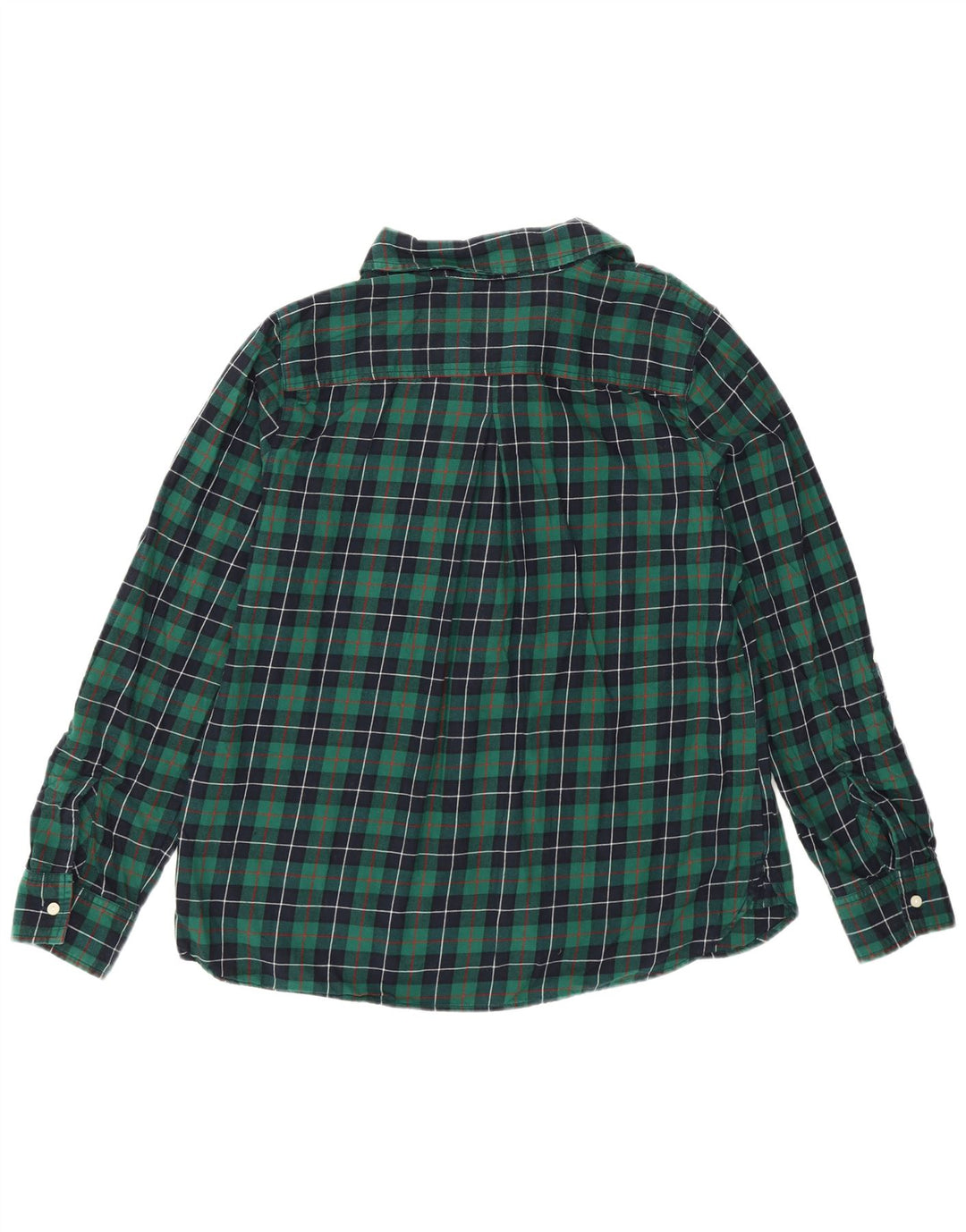 Tommy Hilfiger Womens Flannel Pullover Shirt UK 16 Large Green Check Cotton