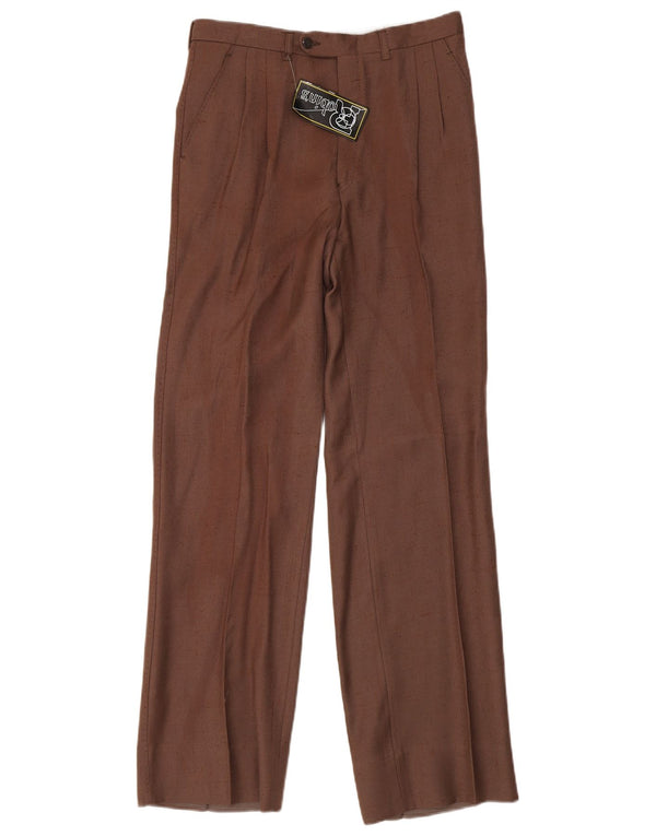 Robin's Mens Pegged Suit Trousers IT 48 Medium W30 L32 Brown Viscose