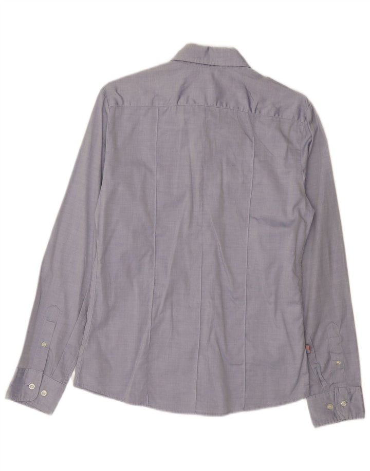 Blauer Mens Military Shirt Medium Blue Cotton