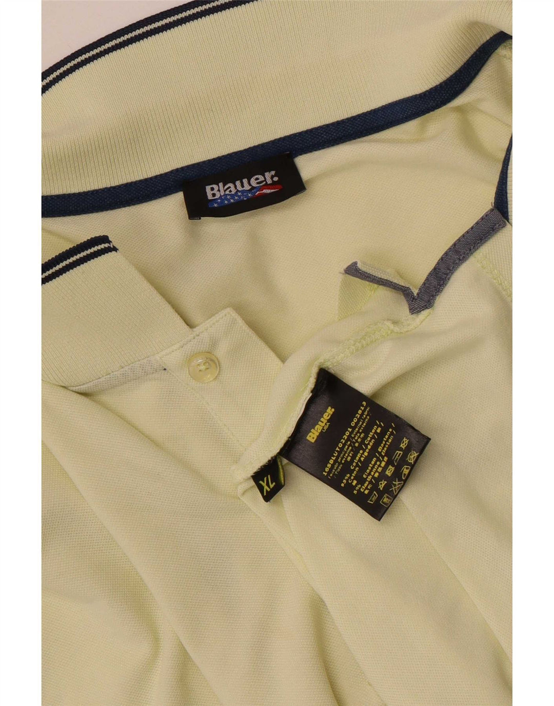 Blauer Herren Poloshirt XL Gelb Baumwolle