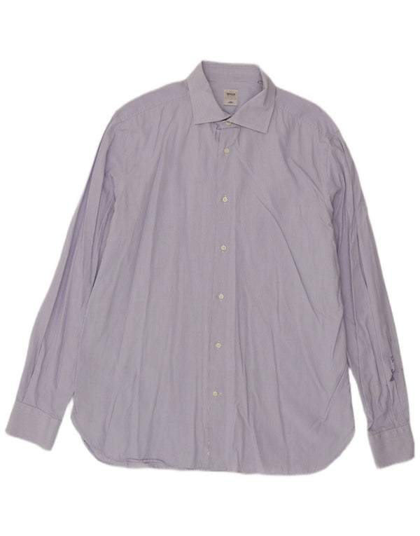 Boggi Herre Milano Skræddersyet Fit skjorte Størrelse 44 17 1/2 XL Blå Gingham Bomuld