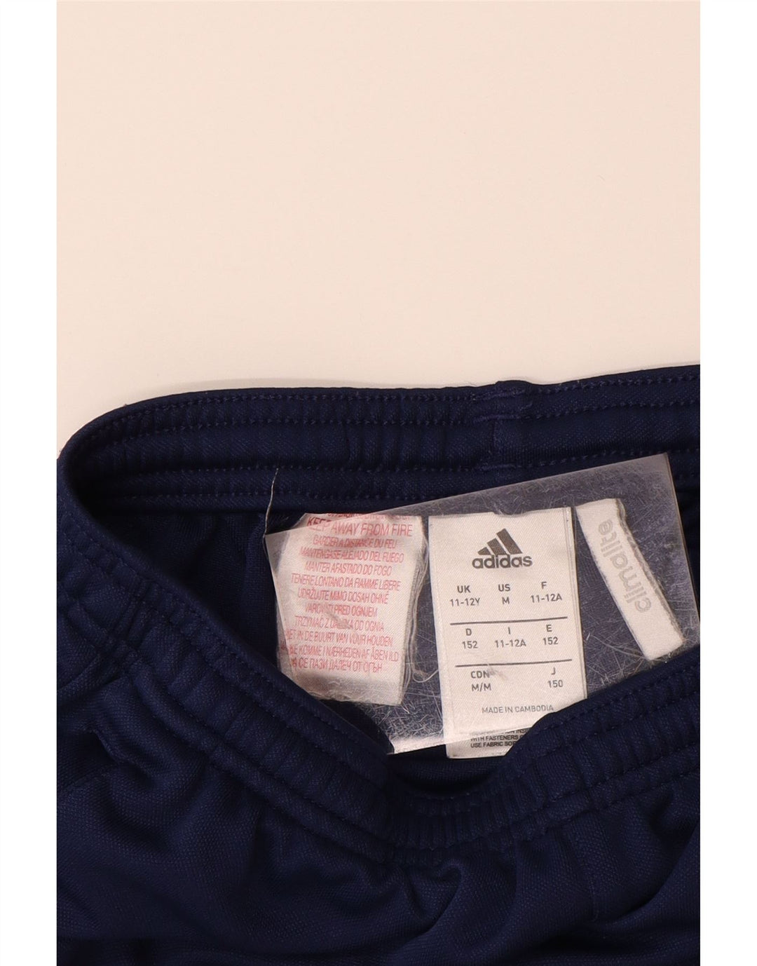ADIDAS drenge Climalite træningsdragt bukser 11-12 år marineblå polyester