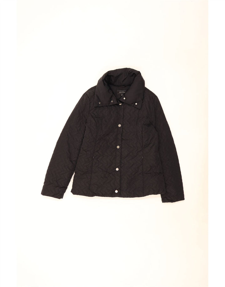 Zara Quiltet jakke til kvinder UK 16 Stor sort polyester
