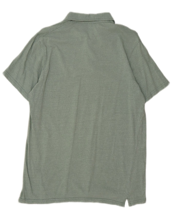 Mountain Warehouse Mens Polo Shirt Medium Green Pinstripe Cotton