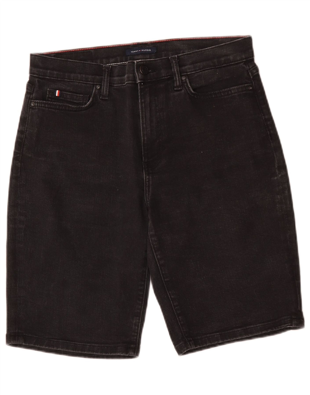 Tommy Hilfiger Womens Bermuda Slim Denim Shorts W29 Medium  Black Cotton