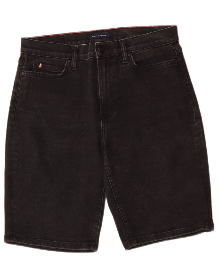 Tommy Hilfiger Womens Bermuda Slim Denim Shorts W29 Medium  Black Cotton