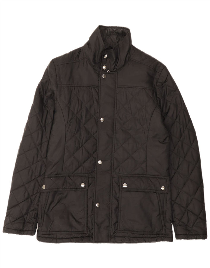 Reiss Mens Quilted Jacket UK 36 Small Black Nylon