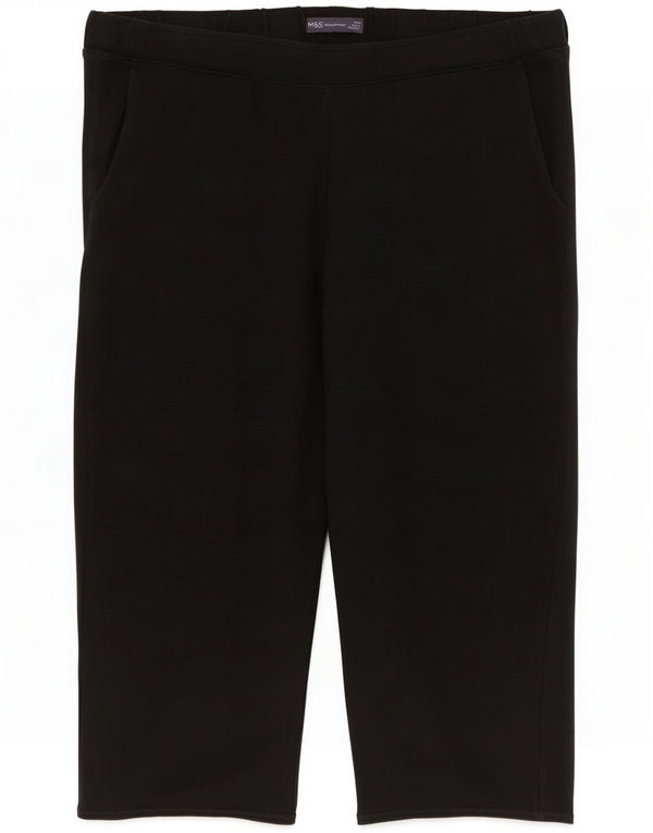 Marks & Spencer Pantalon de survêtement Capri pour femme UK 18 XL Noir Coton