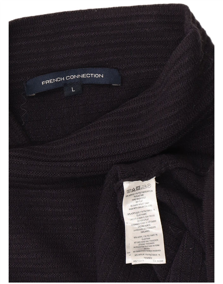 FRANSK FORBINDELSE Dame Roll Neck Jumper Sweater UK 16 Large Black