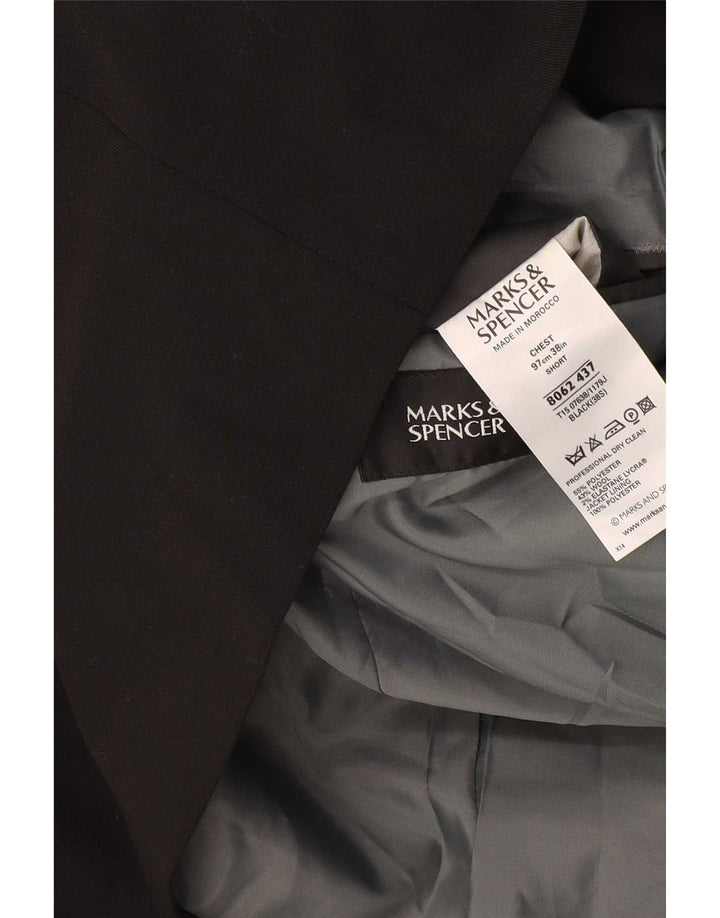 Marks & Spencer Veste blazer courte à 3 boutons pour homme UK 38 Noir moyen