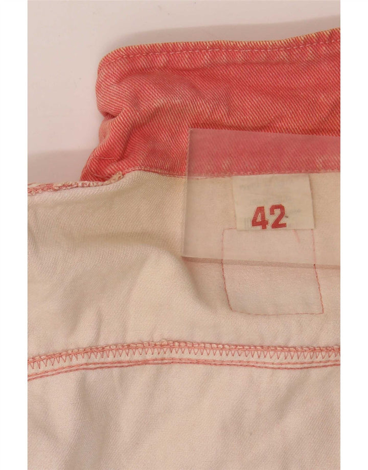 Vintage Womens Teddy Bear Graphic Denim Jacket IT 42 Medium Pink Cotton