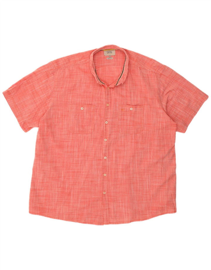 CAMEL ACTIVE Mens Regular Fit Short Sleeve Shirt 2XL Red Cotton
