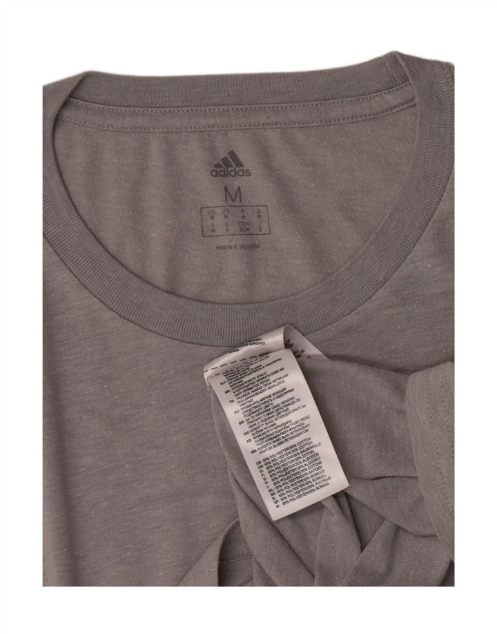 Adidas Mens T-Shirt Top Medium Grey Polyester