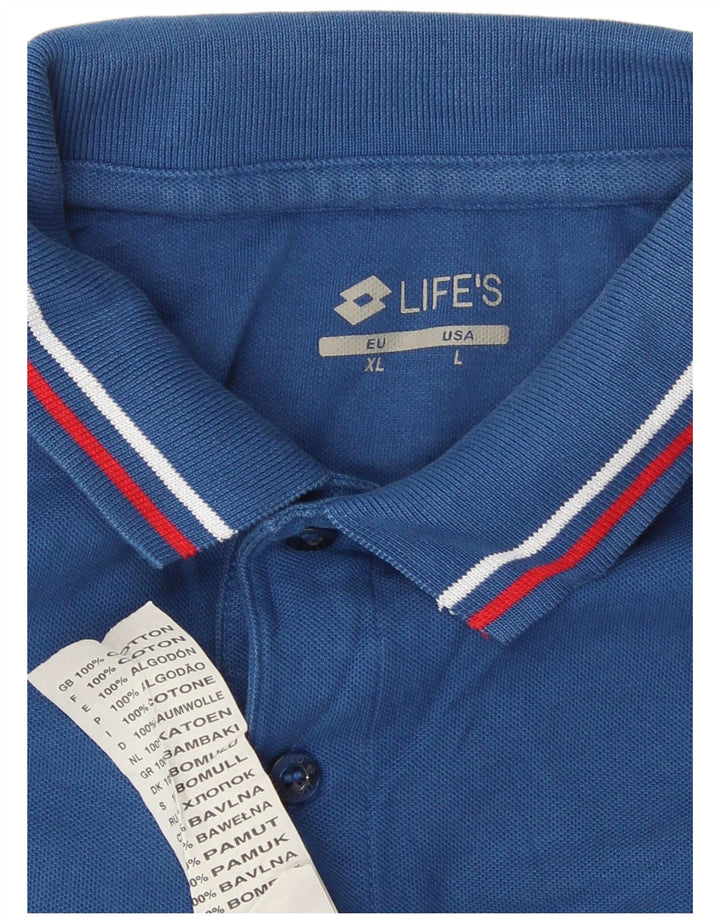 Lotto Mens Polo Shirt Large Blue Cotton