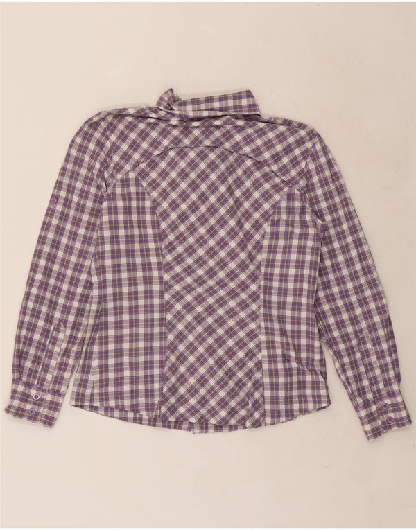 Camisa feminina Columbia Omni-Wick Reino Unido 14 xadrez roxo médio