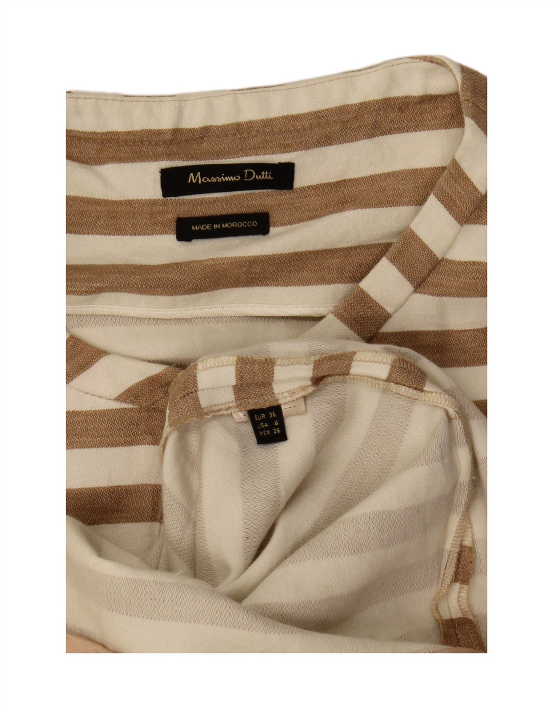 MASSIMO DUTTI Womens Sleeveless Shift Dress EU 36 XS Beige Striped Vintage Massimo Dutti and Second-Hand Massimo Dutti from Messina Hembry 
