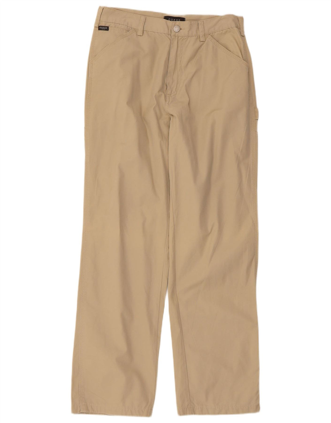 Guess Mens Straight Cargo Trousers W32 L30 Beige Cotton