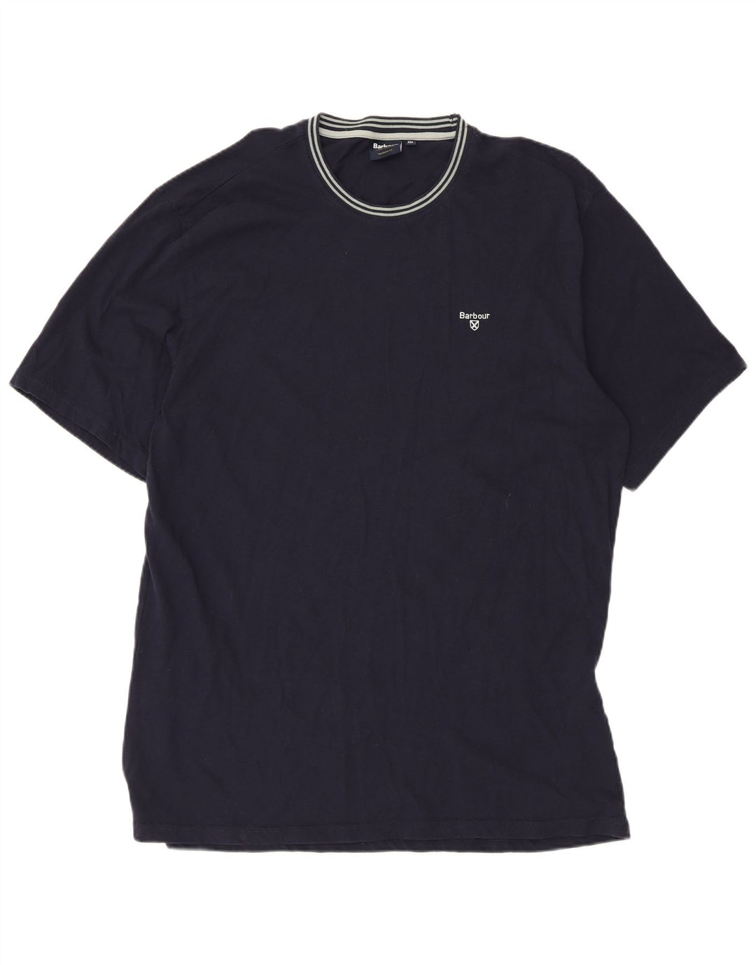 Barbour Mens T-Shirt Top 2XL Navy Blue Cotton