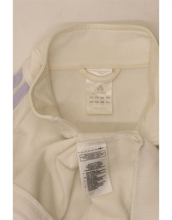 Giacca da tuta da donna ADIDAS UK 16 Large in poliestere bianco sporco
