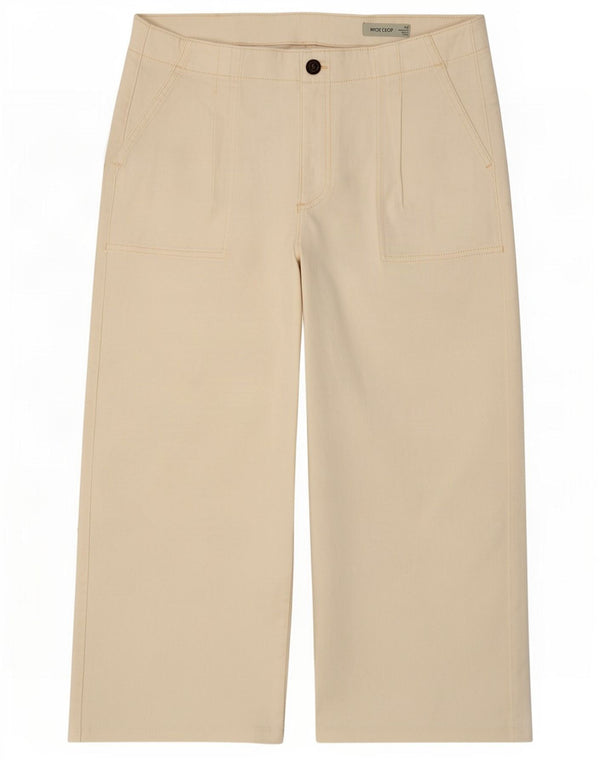 Marks & Spencer Womens Cropped Trousers UK 16 Large W34 L22 Off White