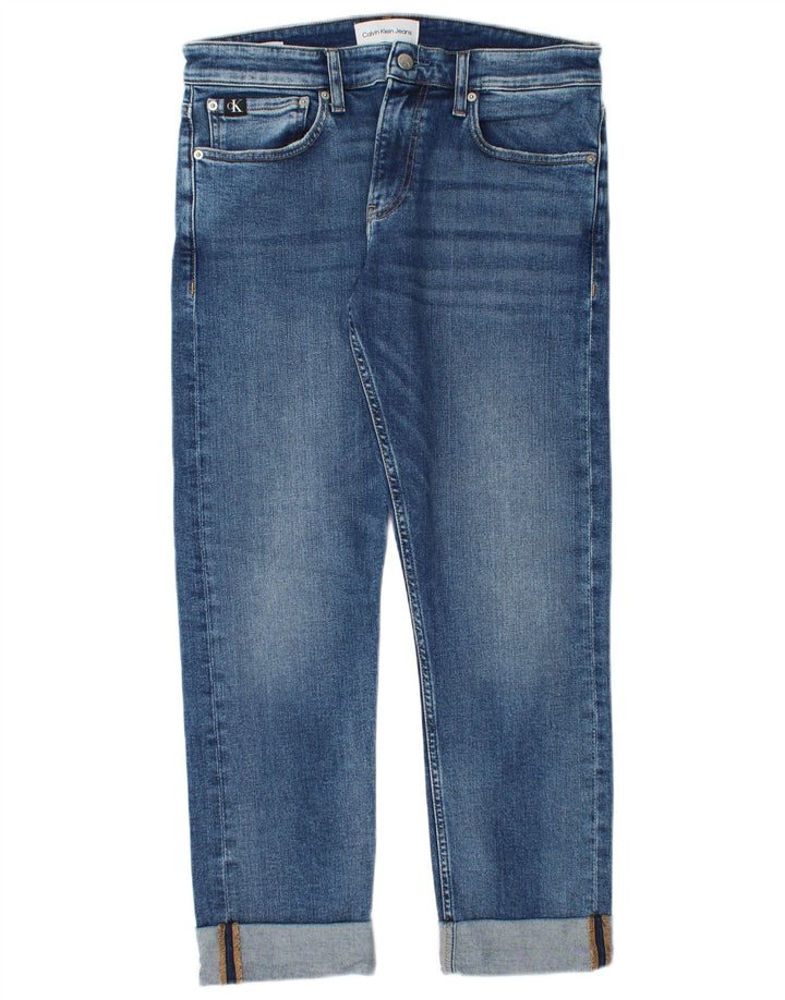 Calvin Klein Mens Straight Jeans W32 L27 Blue Cotton