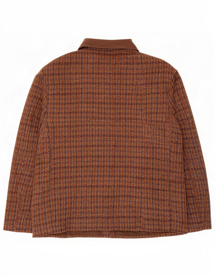 Jachetă Blazer Vintage pentru femei cu 4 nasturi UK 12 Medium Brown Check