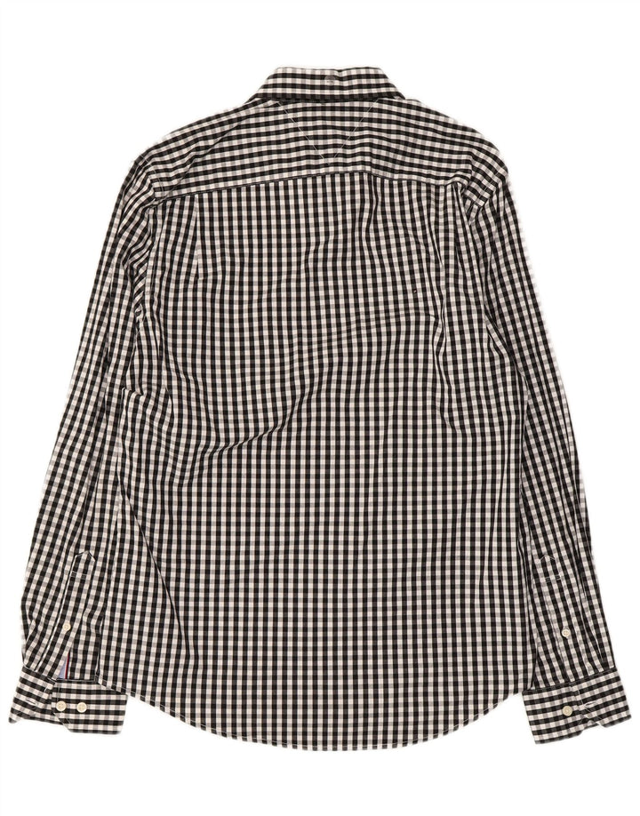 TOMMY HILFIGER Camicia da uomo in cotone a quadretti nero medio