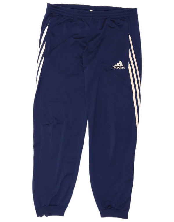 Adidas Mens Tracksuit Trousers Joggers Large Navy Blue Polyester Sports