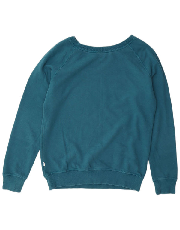 Adidas Womens Graphic Sweatshirt Jumper UK 16 Large Blue Cotton