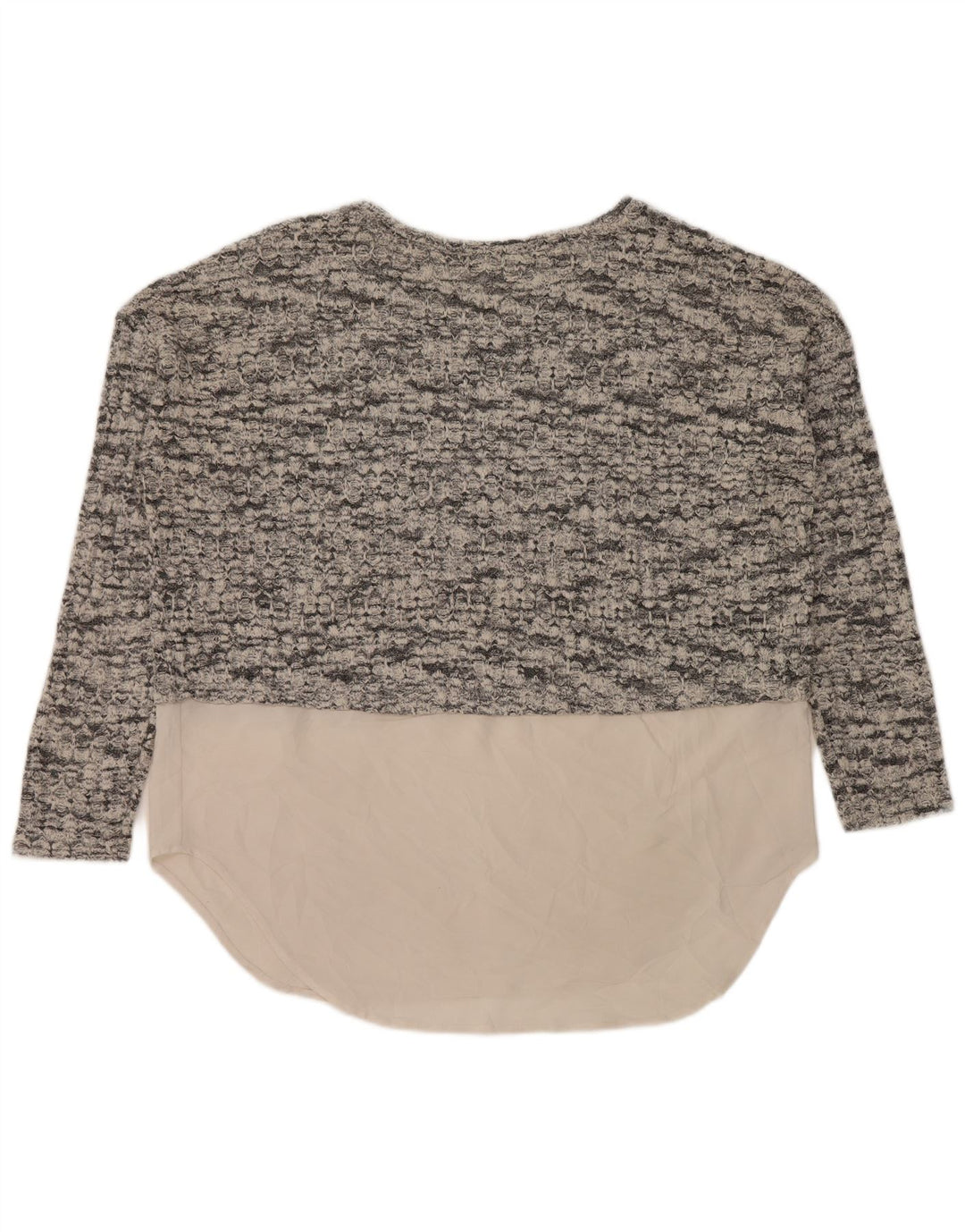 Zara Womens Oversized Boat Neck Jumper Sweater UK 14 Medium Grey