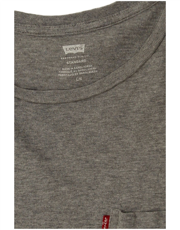 Levi's Mens T-Shirt Top Large Grey Flecked Cotton
