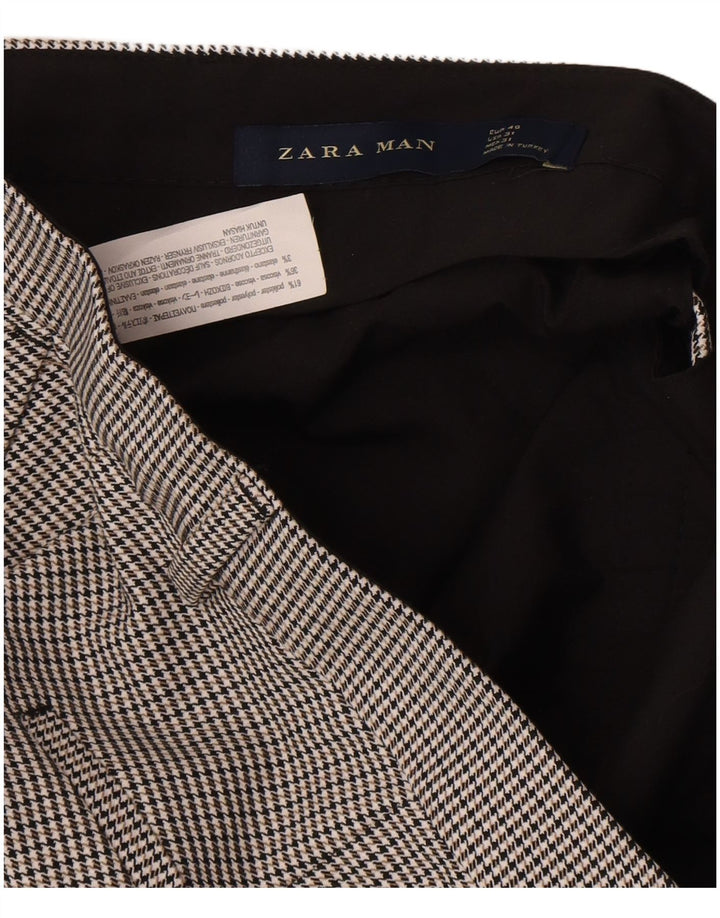 Pantaloni chino slim da uomo Zara EU 40 medi W31 L25 pied de poule grigio