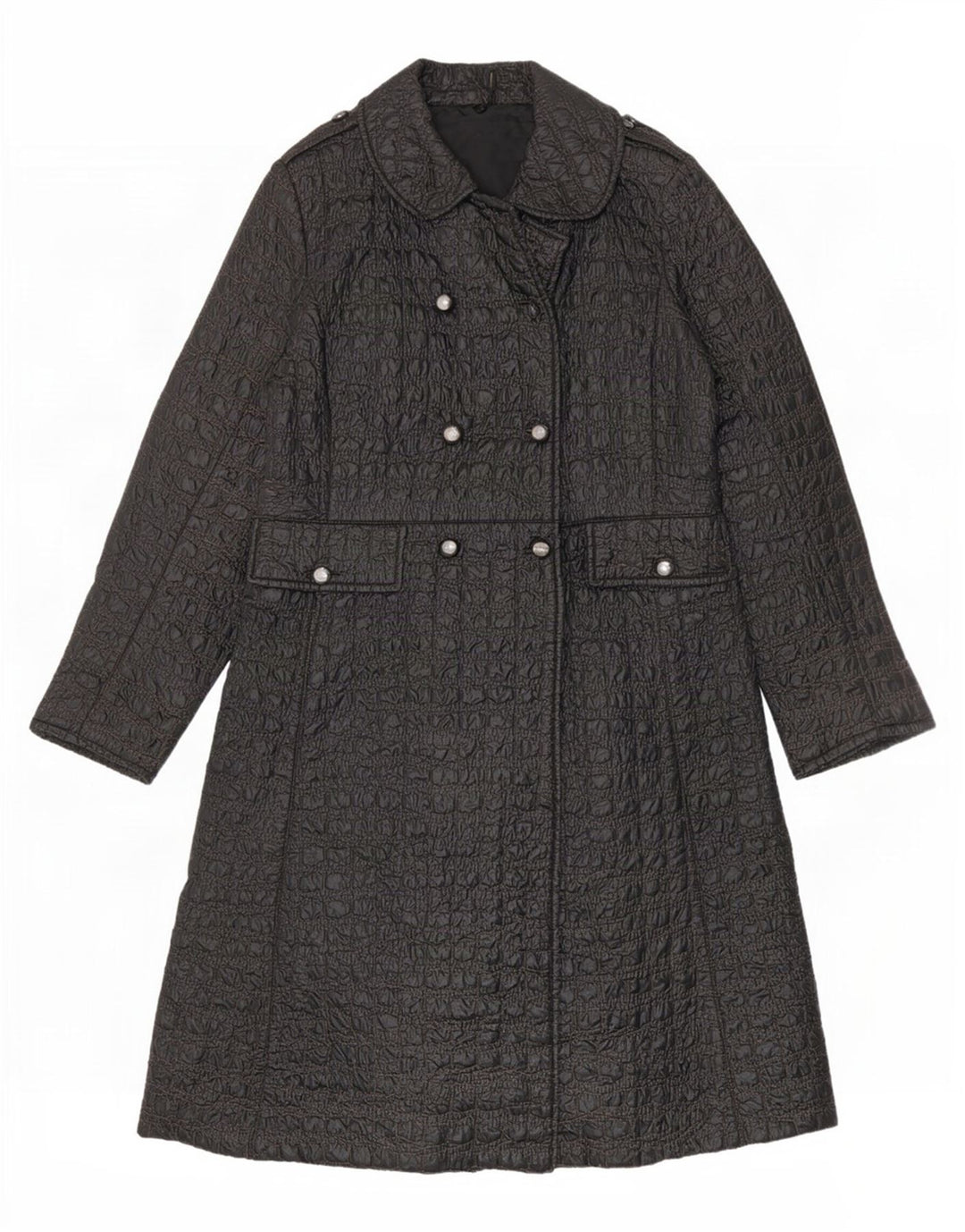 Vintage Womens Trench Coat UK 8 Small Black