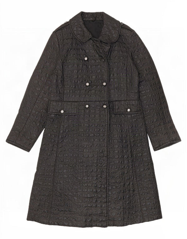 Vintage Womens Trench Coat UK 8 Small Black