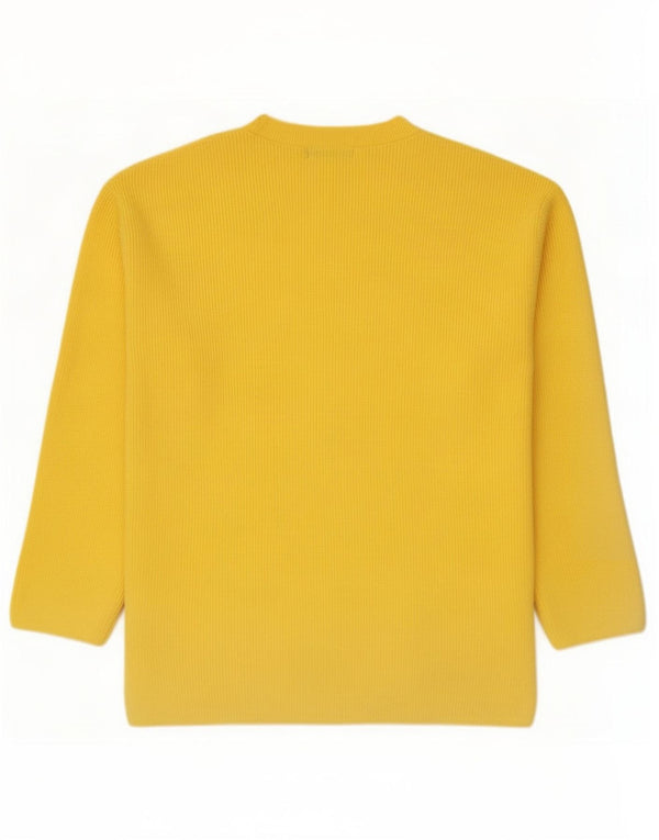 Marks & Spencer Womens Crew Neck Jumper Sweater UK 16 Large Yellow Viscose
