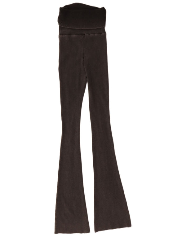 Zara Damen Flare Leggings UK 8 Small Graue Baumwolle