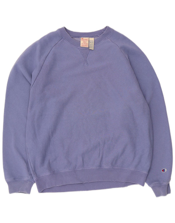 Champion masculino reverso tecido solto ajuste moletom jumper pequeno algodão roxo