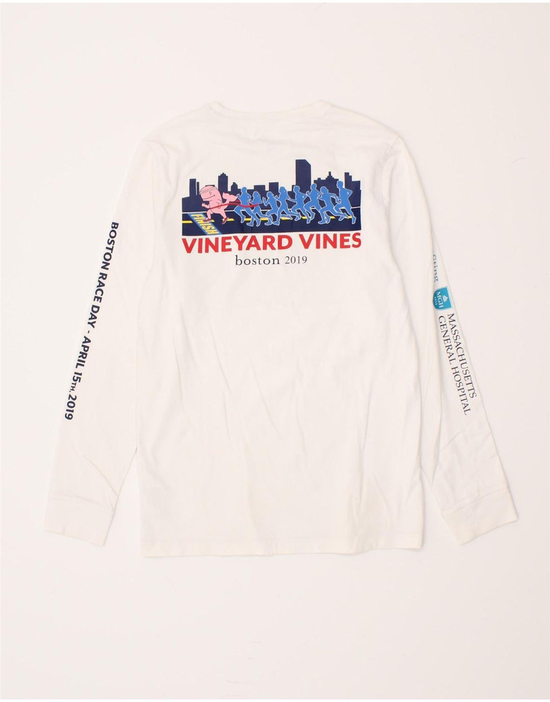 VINEYARD VINES Girls Graphic Top Long Sleeve 13-14 Years Medium  White Vintage Vineyard Vines and Second-Hand Vineyard Vines from Messina Hembry 