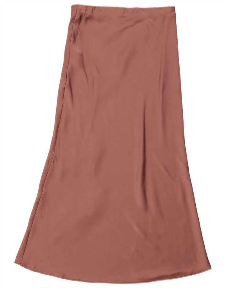 ZARA Womens Maxi Skirt XS W24 Burgundy Polyester