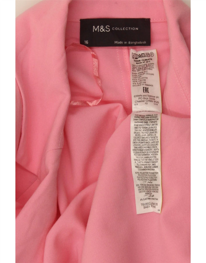 Женский открытый пиджак с рукавами 3/4 MARKS & SPENCER UK 16, большой розовый