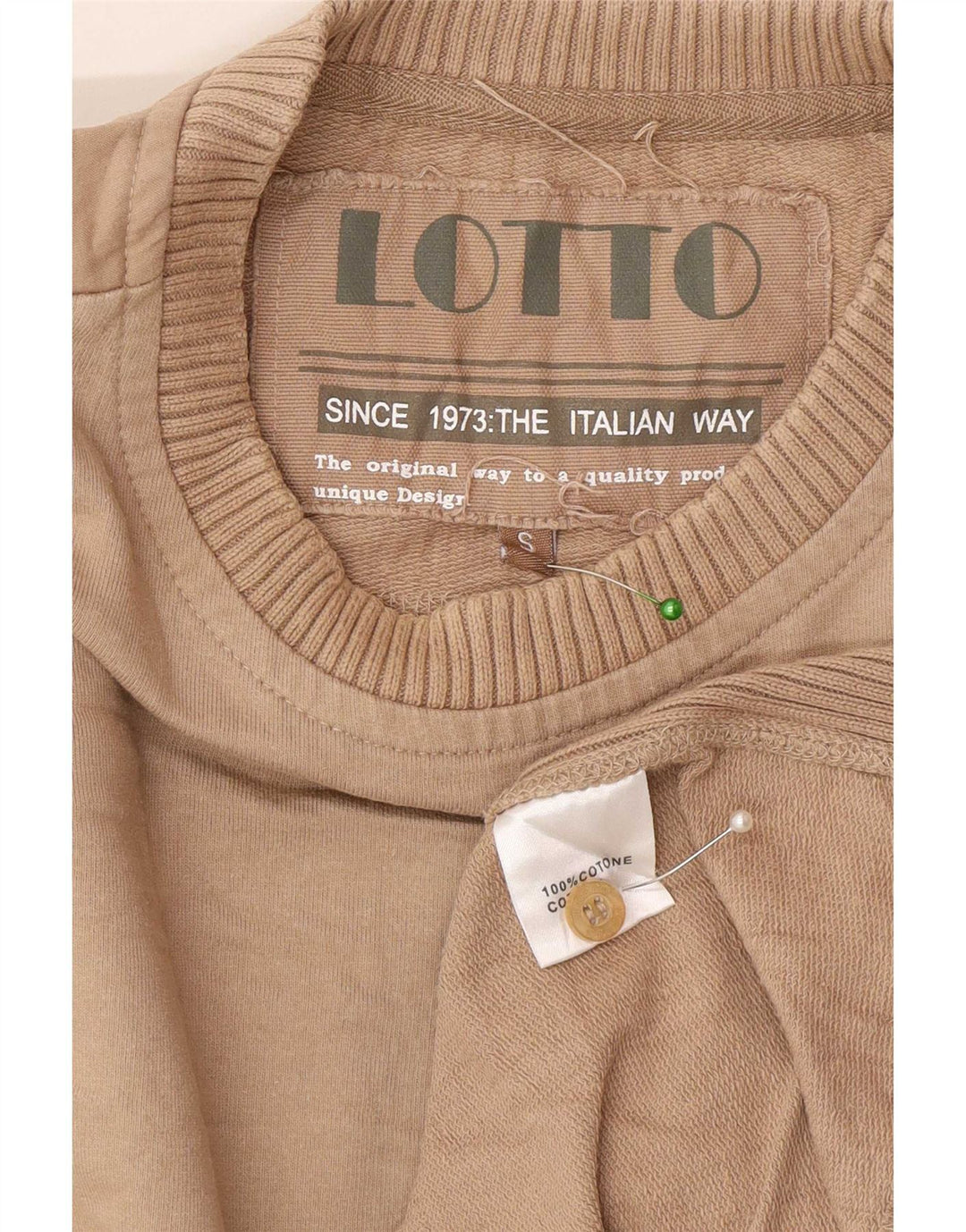 Lotto Mens Top Long Sleeve Small Brown Cotton