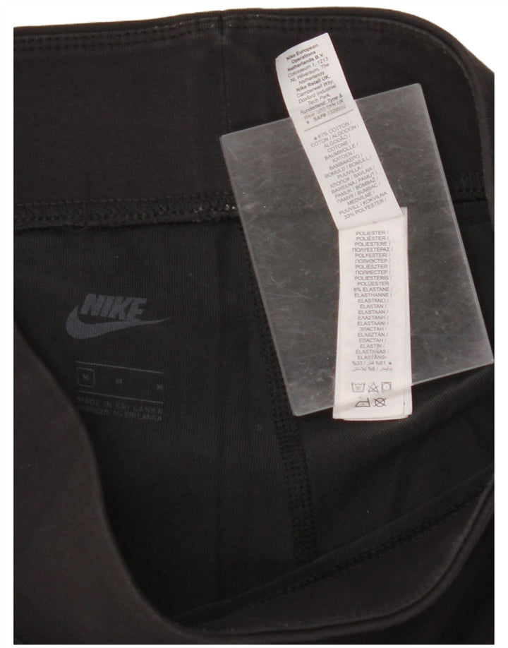 NIKE Grafiske Leggings til kvinder UK 12 Medium Sort Bomuld